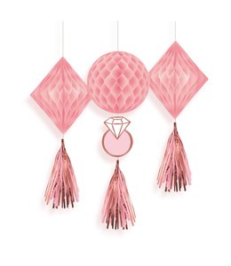 Amscan Inc. Blush Wedding Honeycomb Decorations