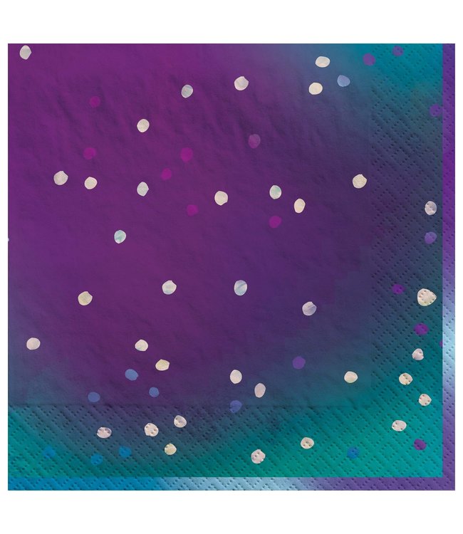 Amscan Inc. Sparkling Sapphire Iridescent Luncheon Napkins (6.5X6.5) Inches 16/pk