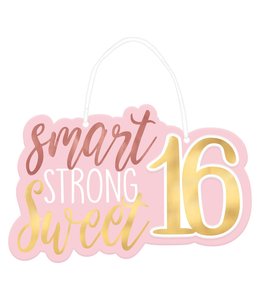 Amscan Inc. Blush Sixteen Hanging Sign (7 1/2X11 1/2) Inches