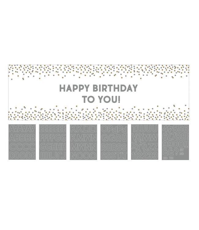Amscan Inc. Birthday Accessories Silver & Gold Giant Customizable Banner