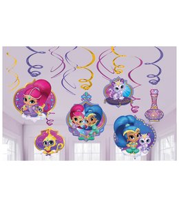 Amscan Inc. Shimmer and Shine Value Pack Foil Swirl Decorations 12 pcs