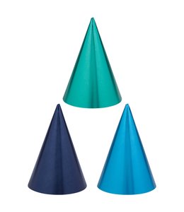 Amscan Inc. Birthday Blues Cone Hats 7 Inches 12/pk