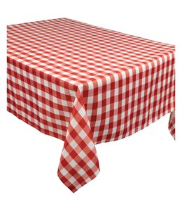 Amscan Inc. BBQ Red Check Fabric Tablecover, 104 Inch