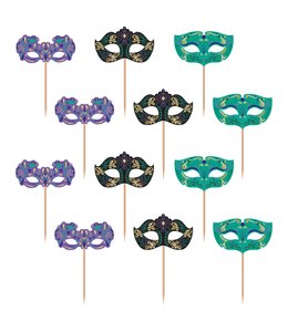 Amscan Inc. A Night In Disguise Wood Picks w/ Foil Paper Toppers 3 1/2 Inch 24/pk