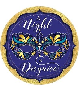 Amscan Inc. A Night In Disguise Metallic Round Plates, 10 1/2 Inch