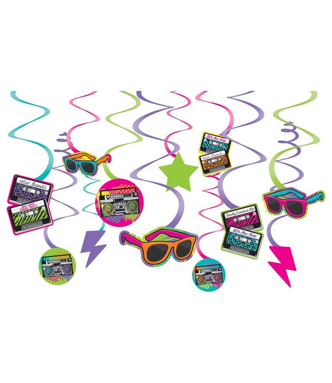 Amscan Inc. 80's Value Pack Swirl Decorations 12 pcs