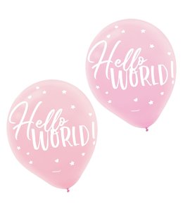 Amscan Inc. Oh Baby Girl 12 Inch Latex Balloons 15/pk