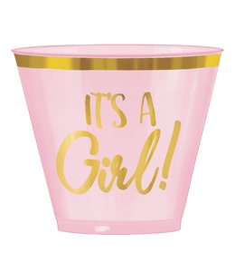 Amscan Inc. Oh Baby Girl Hot-Stamped Plastic Tumblers, 9 oz.