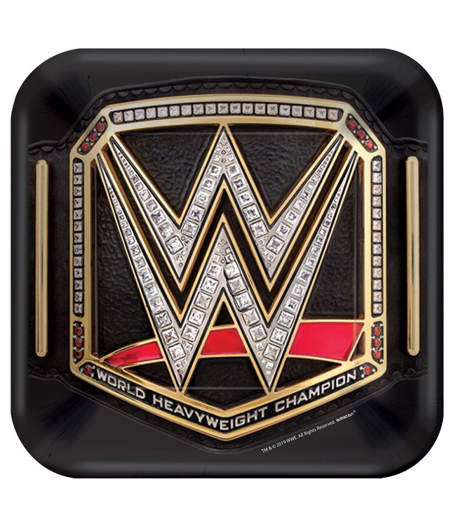 Amscan Inc. WWE Smash  7 Inch Square Plates 8/pk