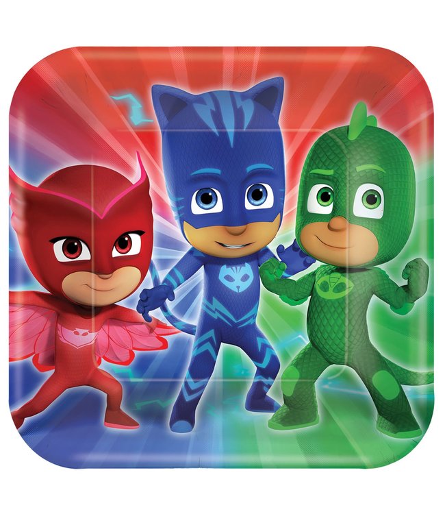 Amscan Inc. PJ Masks Square Plates, 9 Inch 8/pk