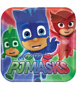 Amscan Inc. PJ Masks Square Plates, 7 Inch 8/pk