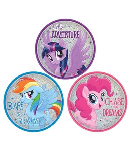 Amscan Inc. My Little Pony Friendship Adventures Assorted Prismatic Round Plates, 7 Inch 8/pk