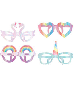 Amscan Inc. Magical Rainbow Birthday Diecut Foil Glasses 8/pk