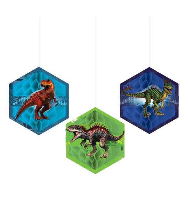 Amscan Inc. Jurassic World Honeycomb Decorations 7 1/2 Inch 3/pk