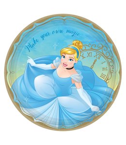 Amscan Inc. Disney Princess Round Plates, 9 Inch 8/pk-Cinderella