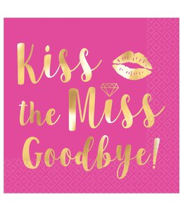 Amscan Inc. Kiss The Miss Goodbye Beverage Napkins, Hot-Stamped 5X5 inches 16/pk