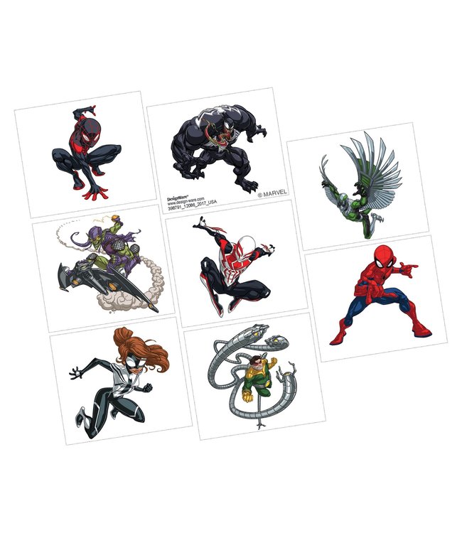 Amscan Inc. Spider-Man Webbed Wonder Tattoos (2X1 3/4) Inches 8/pk