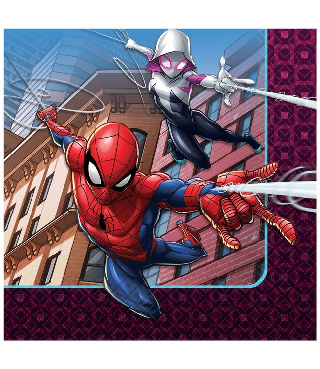 Amscan Inc. Spider-Man Webbed Wonder Beverage Napkins 5X5 Inches 16/pk