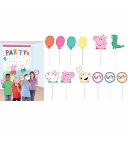 Amscan Inc. Peppa Pig Confetti Party Scene Setters With Props 16 pcs