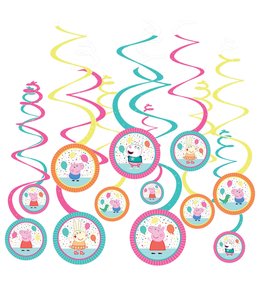 Amscan Inc. Peppa Pig Confetti Party Spiral Decoration Value Pack 12/pk