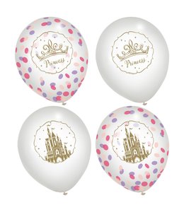Amscan Inc. Disney Princess 12 Inch Latex Confetti Balloons 6/pk