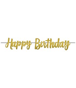 Amscan Inc. Gold Birthday Glitter Letter Banner 12 Feet