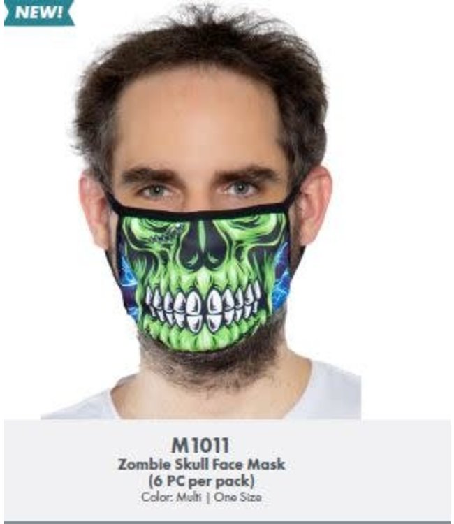 Leg Avenue Face Mask-Zombie Skull Black