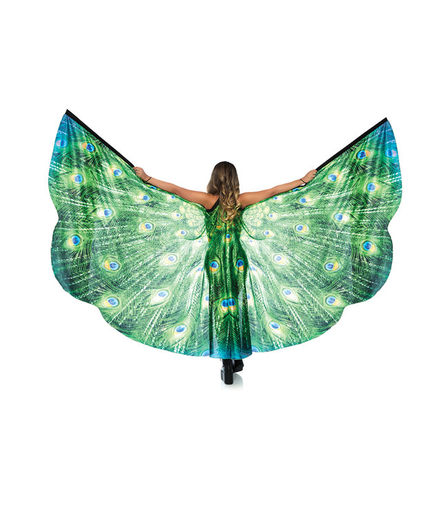 Leg Avenue Cape W/ Wings-Peacock Feather W/ Wrist Straps