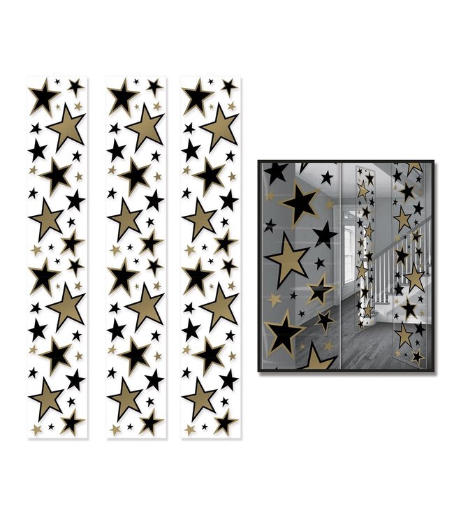 The Beistle Company Star Party Panels (12X 6) Inch-Black & Gold