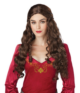 California Costumes Adult Long Brown Wig-Lady Guinevere