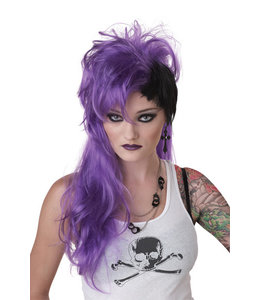 California Costumes Adult Long Wig-Smash Punk Purple Black