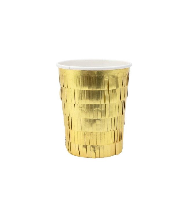 Meri Meri Gold Fringe Party 9oz Cups 8/pk