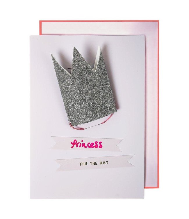 Meri Meri Glitter Princess Crown Birthday Card 5 x 7 inches