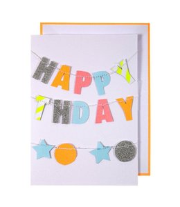 Meri Meri Neon Birthday Garland Card 7 x 5 inches