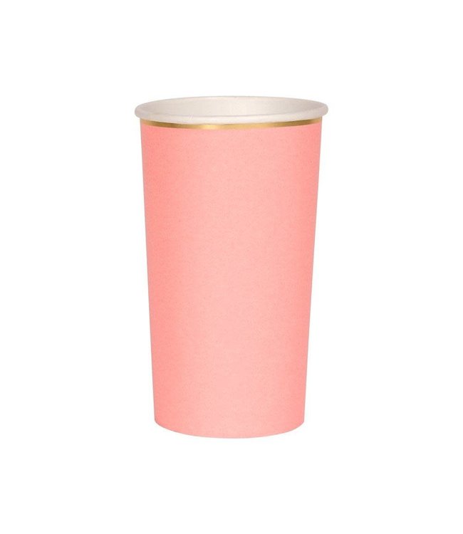 Meri Meri Neon Coral Highball Cups