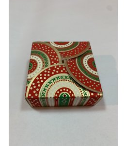 Zarine Baxter Folding Gift Pouch (7.5x7.5x3) cm-Red and Gold
