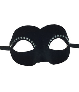 KBW Global Venetian Mask W/Rhinestones-Black