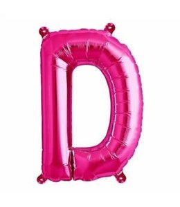 Ginger ray 16"Mylar Airfilled Balloon Rose Pink Letter D