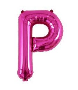 Ginger ray 16"Mylar Airfilled Balloon Rose Pink Letter P