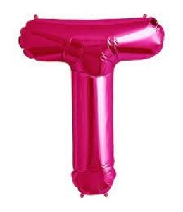 Ginger ray 16"Mylar Airfilled Balloon Rose Pink Letter T