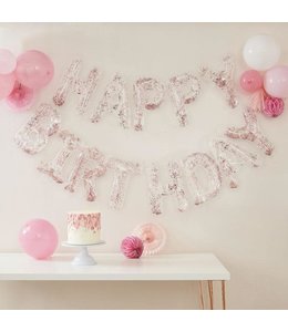 Ginger ray 16" Mylar Airfilled Balloon Clear with confetti Letter H