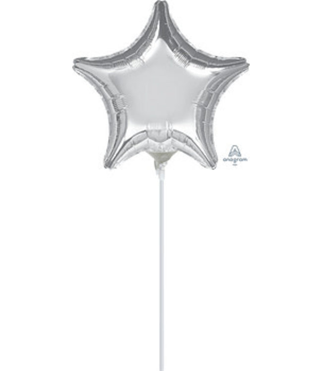 Anagram 4 Inch Star Balloon-Silver