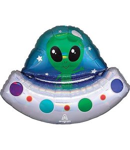 Anagram 28 Inch Mylar Balloon Alien Space Ship Iridiscent