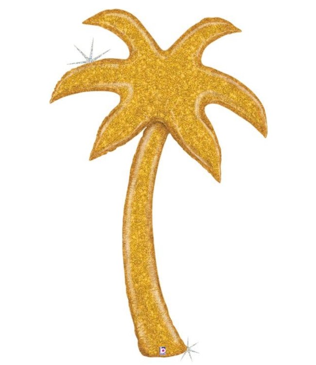 Betallic 5 Inch Mylar Balloon Gold Glitter Palm Tree