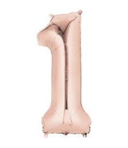Conver 34 Inch Balloon Number 1 Rose Gold