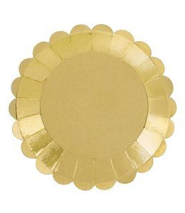 Amscan Inc. Cocktail Party Round Scalloped Foil Plates, 4 Inch