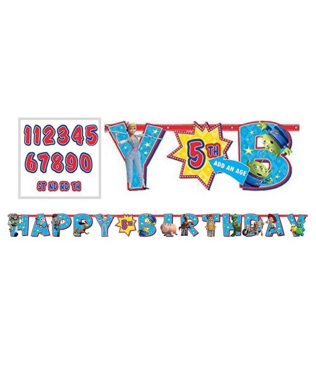 Amscan Inc. Disney/Pixar Toy Story 4 Jumbo Add-An-Age Letter Banner