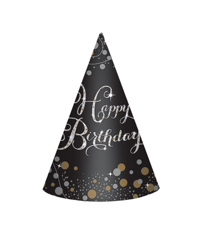 Amscan Inc. Cone Hat 8/pk-Sparkle Celebrartion