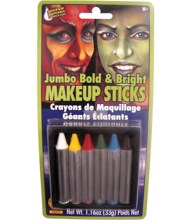 Rubies Costumes Jumbo Make Up Sticks-Bold/Bright