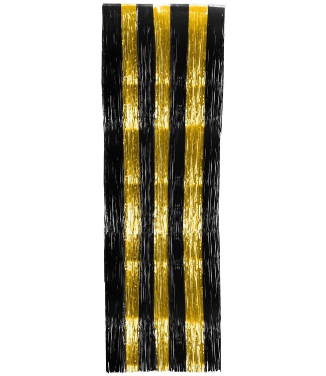 Forum Novelties Tinsel Curtain (2.4X0.94) M-Gold/Black